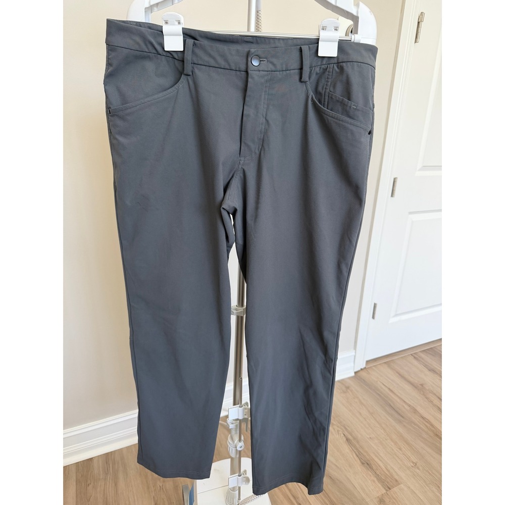 Lululemon Commission Pant Mens 34 Charcoal Grey‎ Technical Chino Straight ABC